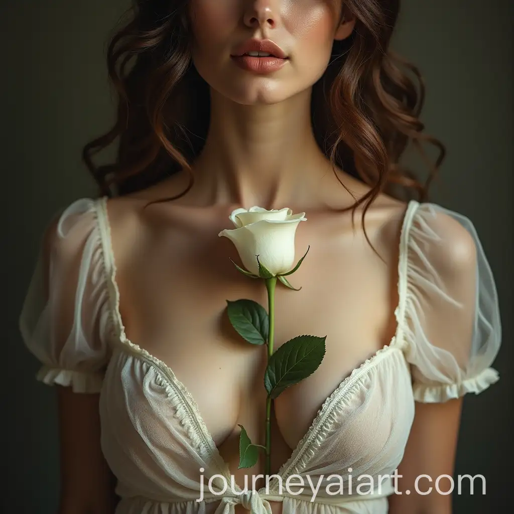 Woman-with-White-Rose-Emerging-from-Chest-for-Book-Cover