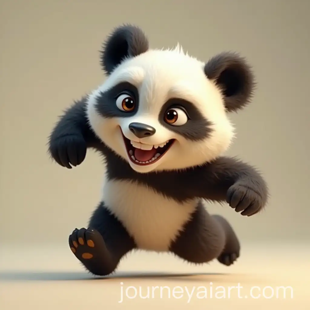PixarStyle-Panda-RunningAI-Art-Prompt-Expansion-with-Mischievous-Grin