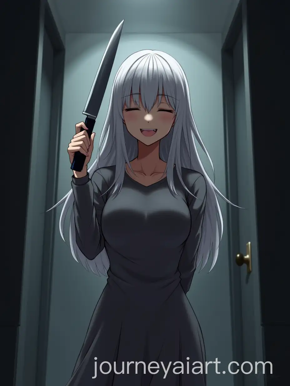 Mature-Anime-Girl-with-Knife-in-Dark-House-Entrance