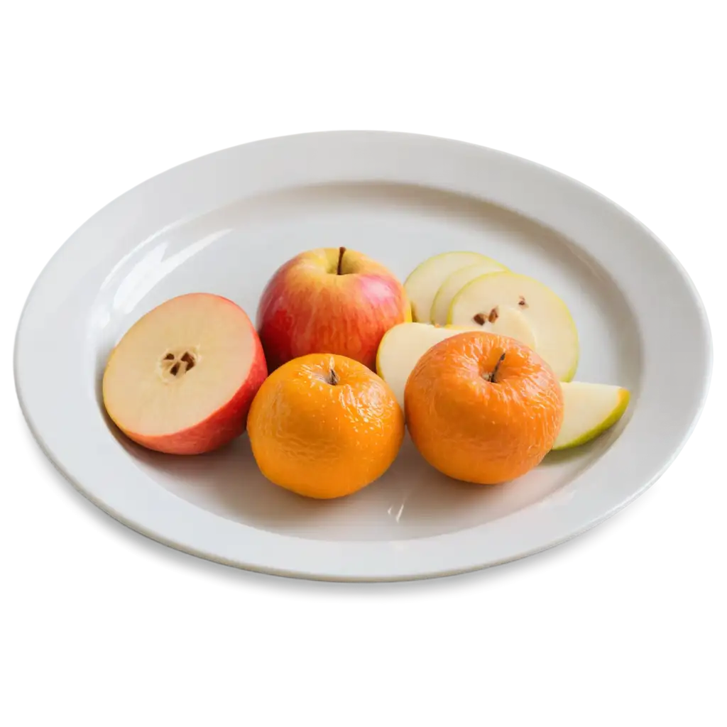 Fresh-Apples-and-Oranges-on-a-White-Plate-PNG-ImagePNG-Image-SEO-Analysis-for-Clear-and-Vibrant-Presentation