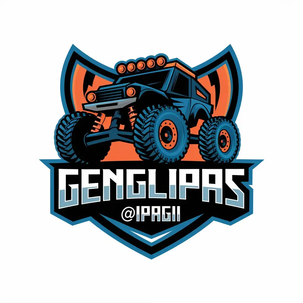 LOGO Design for gengLipas4pagi Vector Design Featuring RC Crawler 4x4 for Nonprofit Industry