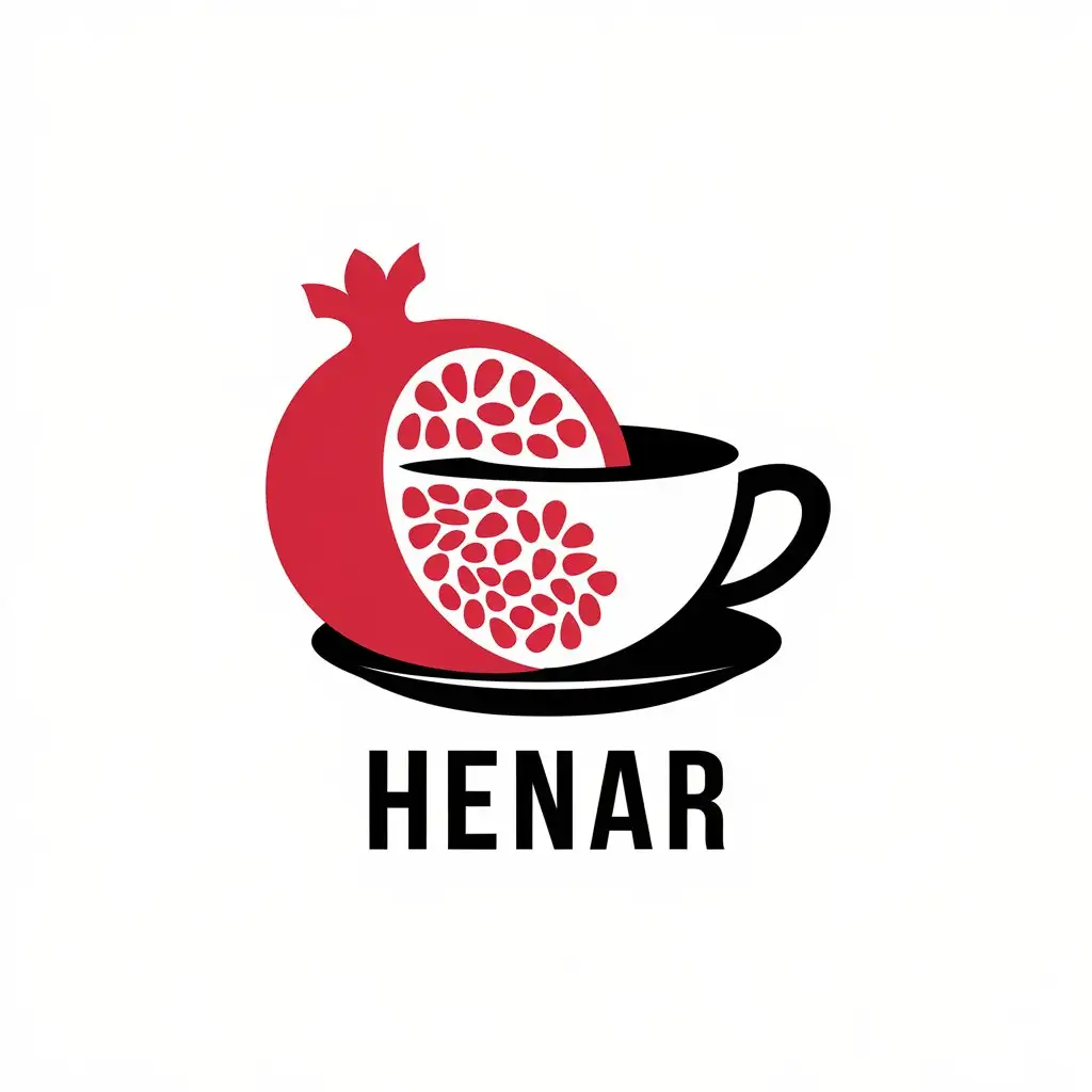 LOGO Design for Henar Pomegranate Coffee Cup Eslimi Symbols with Clear Background