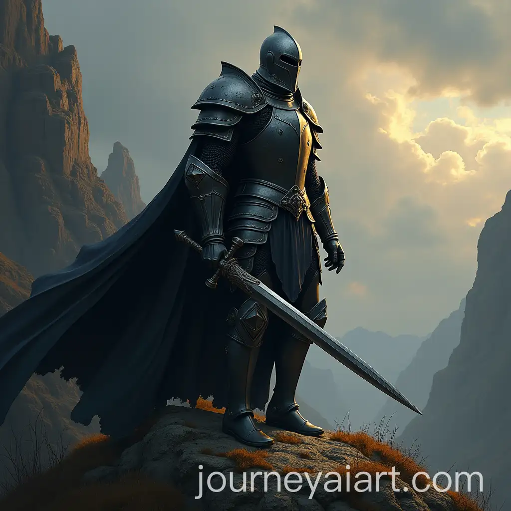 Bold-Dark-Fantasy-Knight-in-Gothic-Armor-with-Dramatic-Landscape