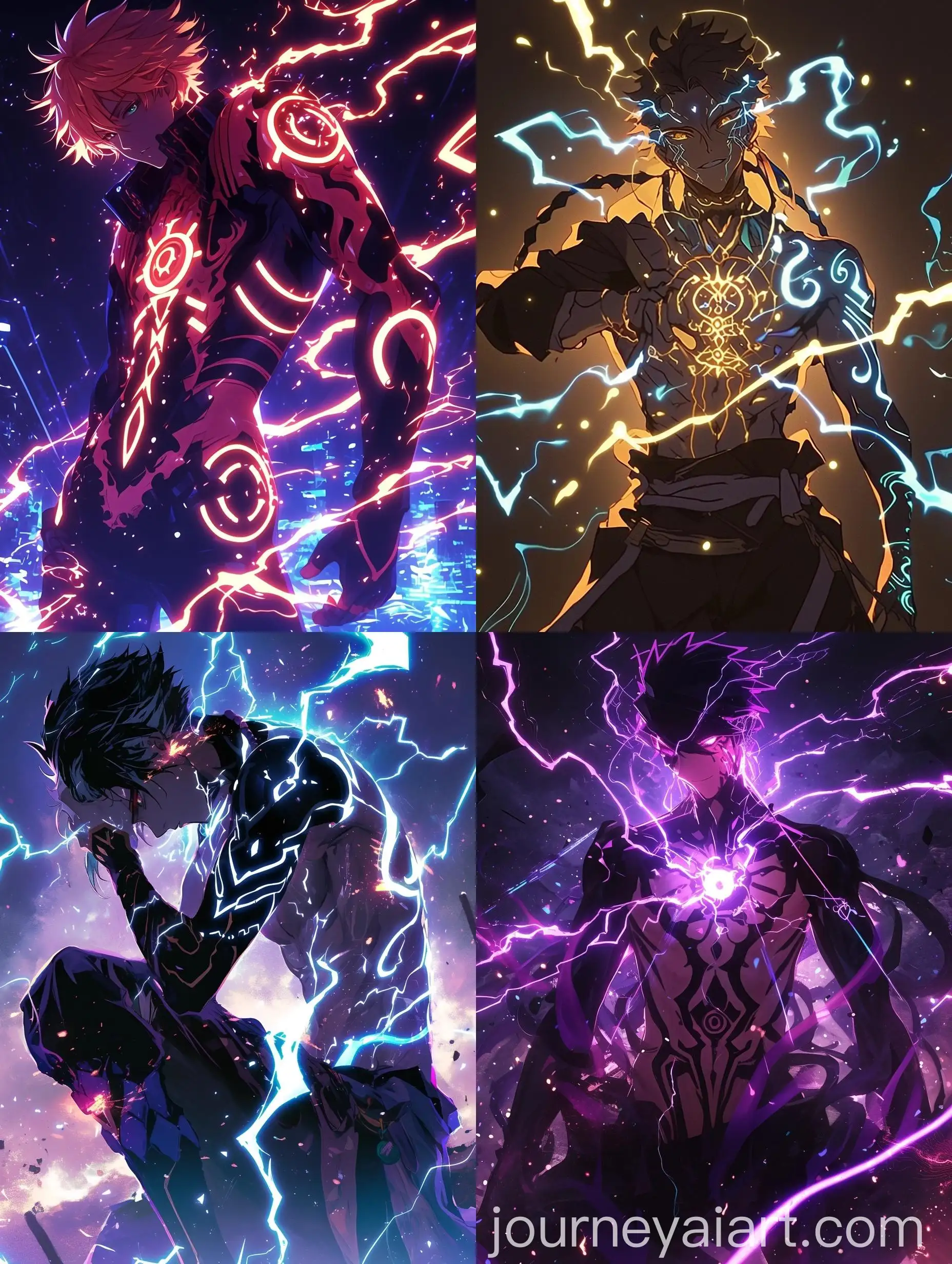 Anime-Character-Undergoing-Vibrant-Neon-Transformation