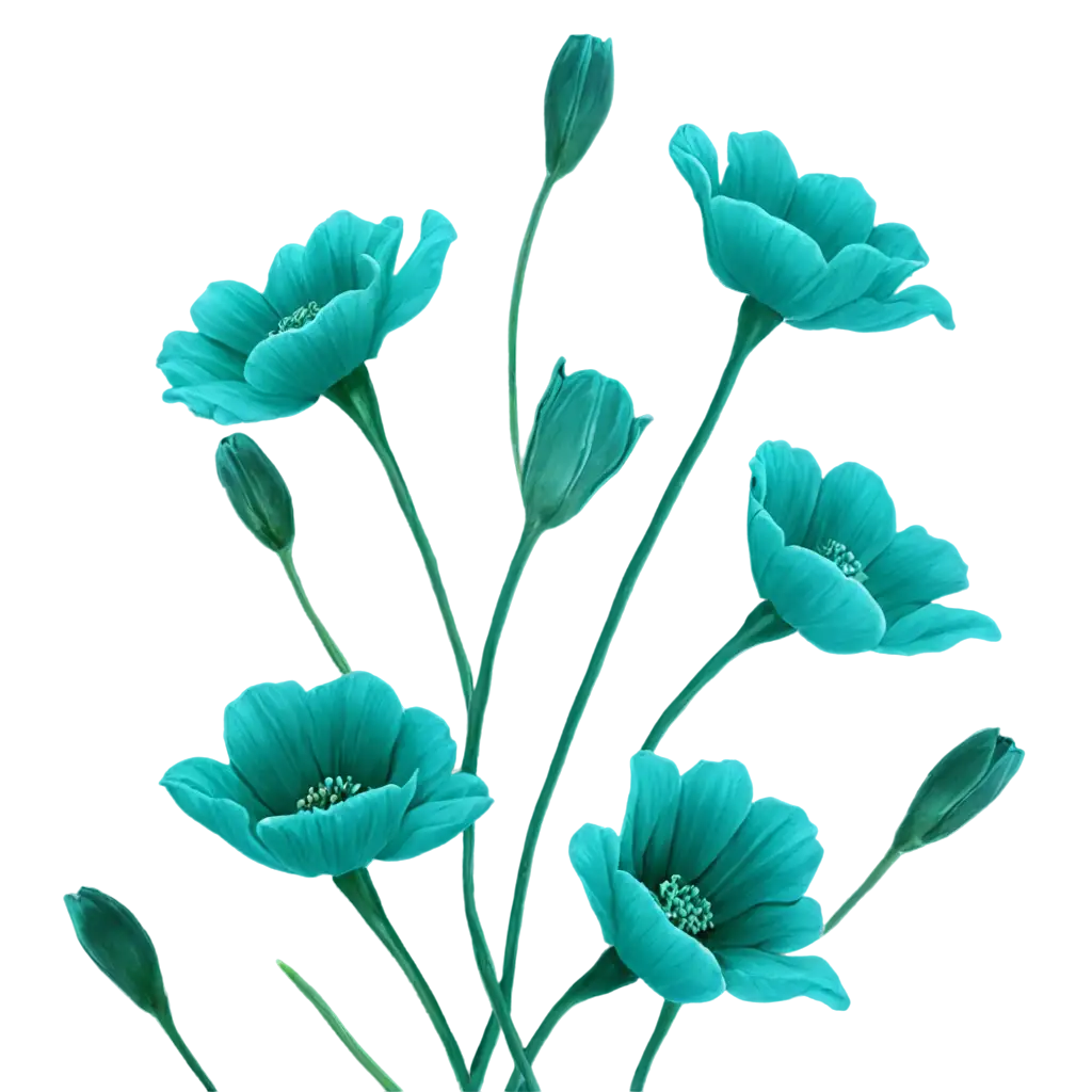 Turquoise-Toned-Flower-PNG-Image-for-HighQuality-Designs-and-Visual-Appeal