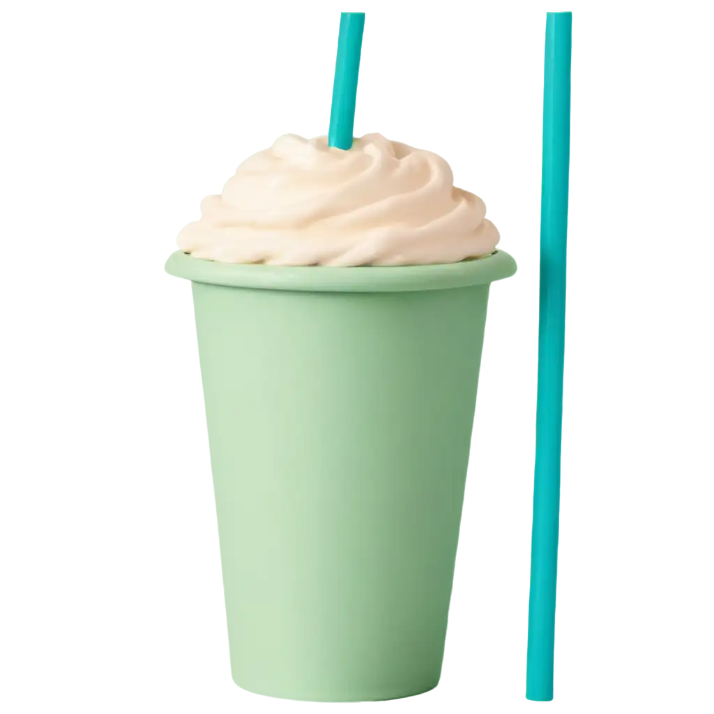 Mint-Coloured-Coffee-Cup-with-Cream-and-Straw-PNG-for-Clear-HighQuality-Image-Use