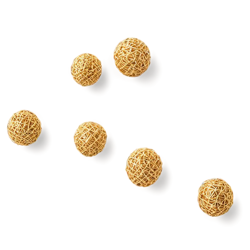 Golden-Woven-Balls-PNG-Image-HighQuality-Transparent-Design-for-Versatile-Use