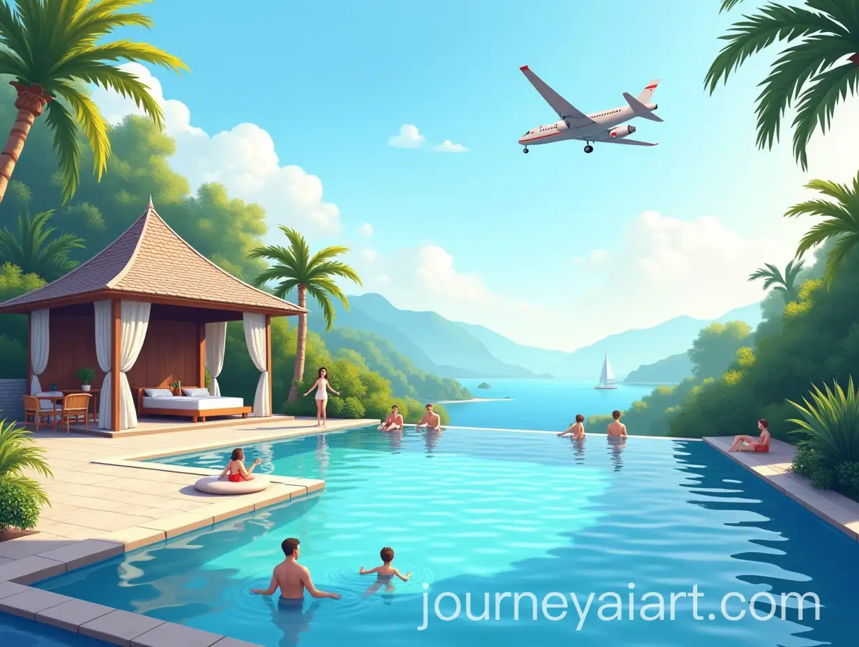 Luxurious-Poolside-Scene-with-Gazebo-and-Massage-Room