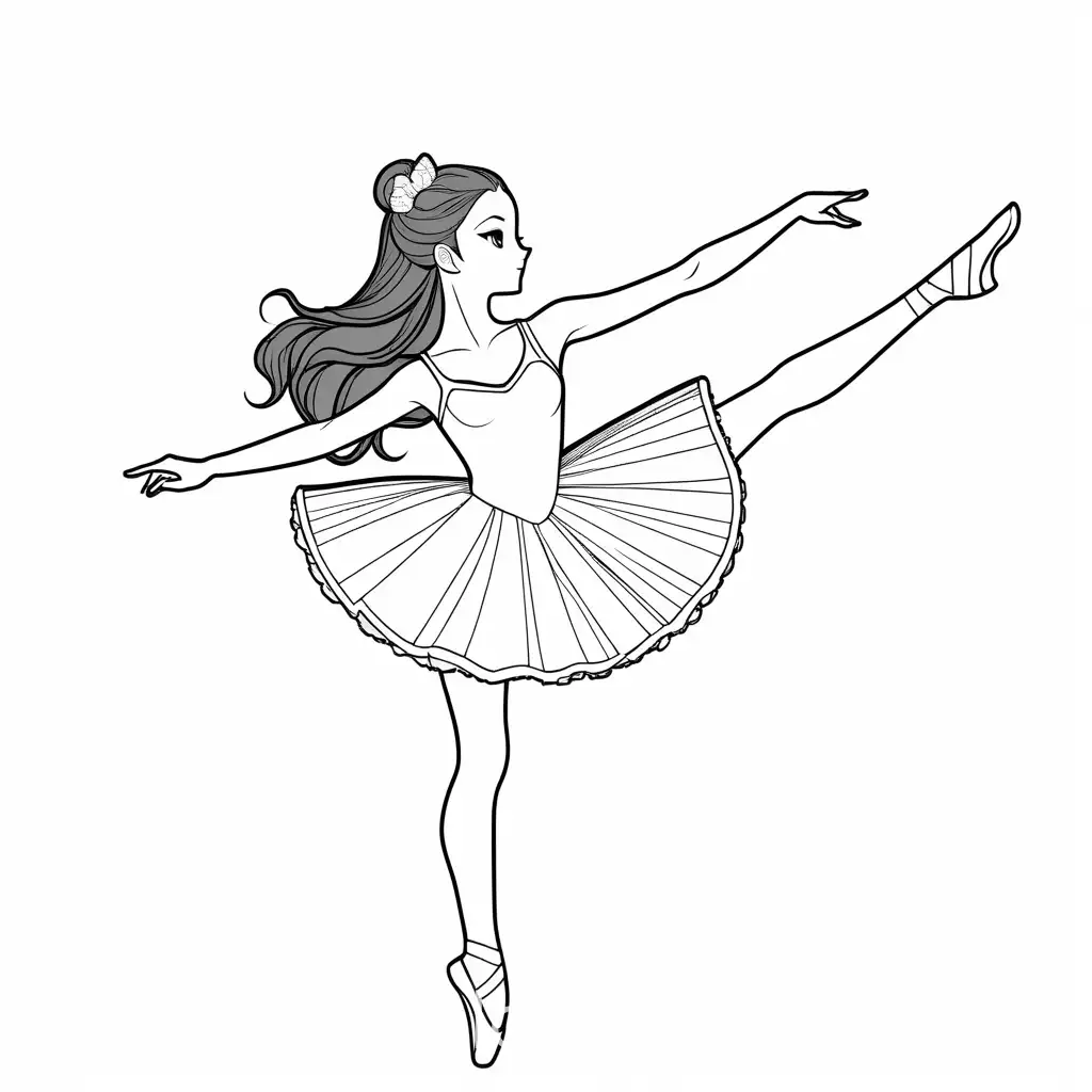 Cute-Anime-Girl-Ballerina-Performing-High-Kick-Coloring-Page