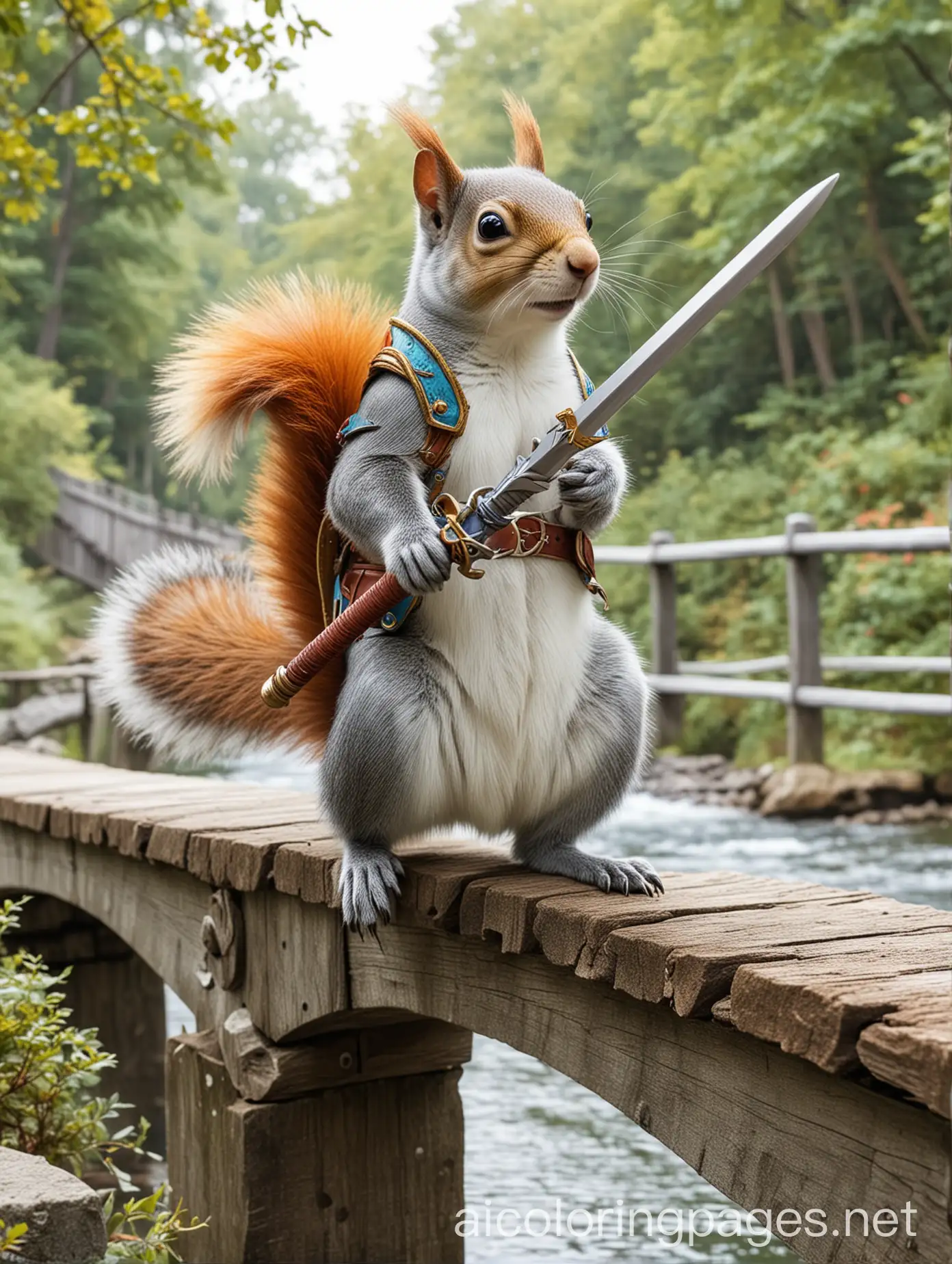 Vibrant-Fantasy-Squirrel-Warrior-on-a-Bridge