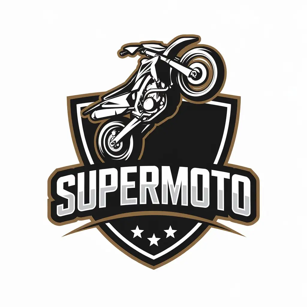 LOGO Design for Supermoto Vector Motorcycle Wheelie with Clear Background