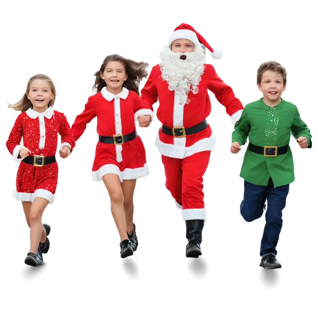 Christmas-Race-Children-Dressed-as-Santa-Claus-Running-HighQuality-PNG-Image-for-Holiday-Designs