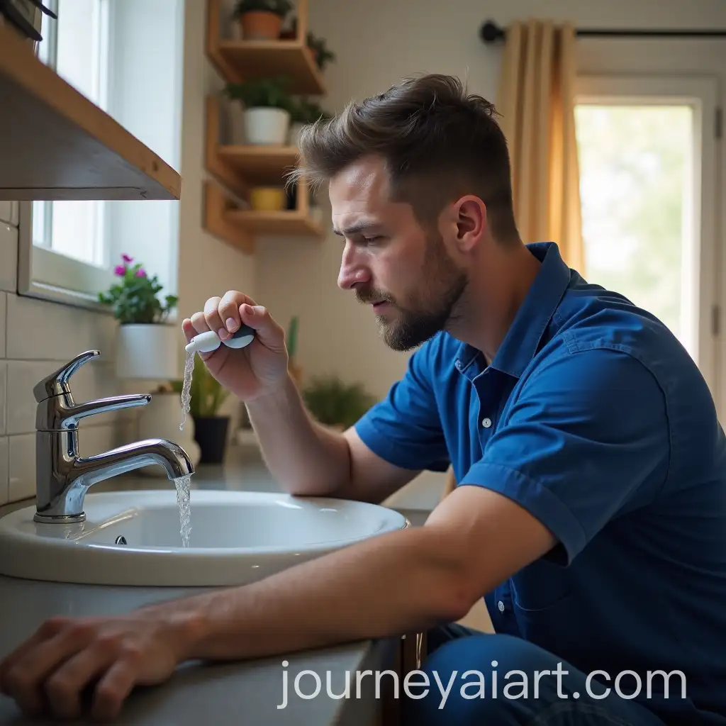 Plumber-Faces-Water-Dripping-Problem-in-Residential-Bathroom