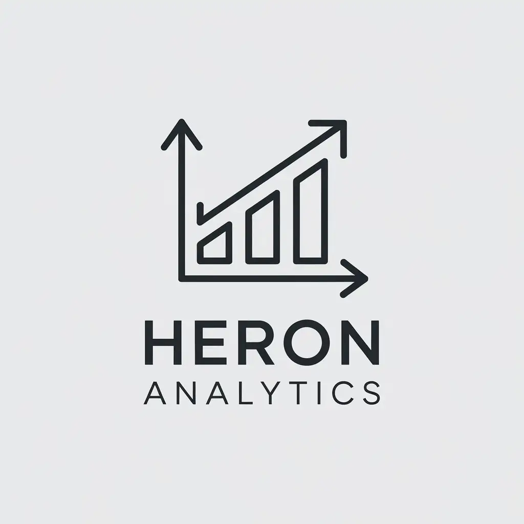 LOGO Design for Heron Analytics Minimalistic Vector Logo with Chart Symbol for Retail Industry