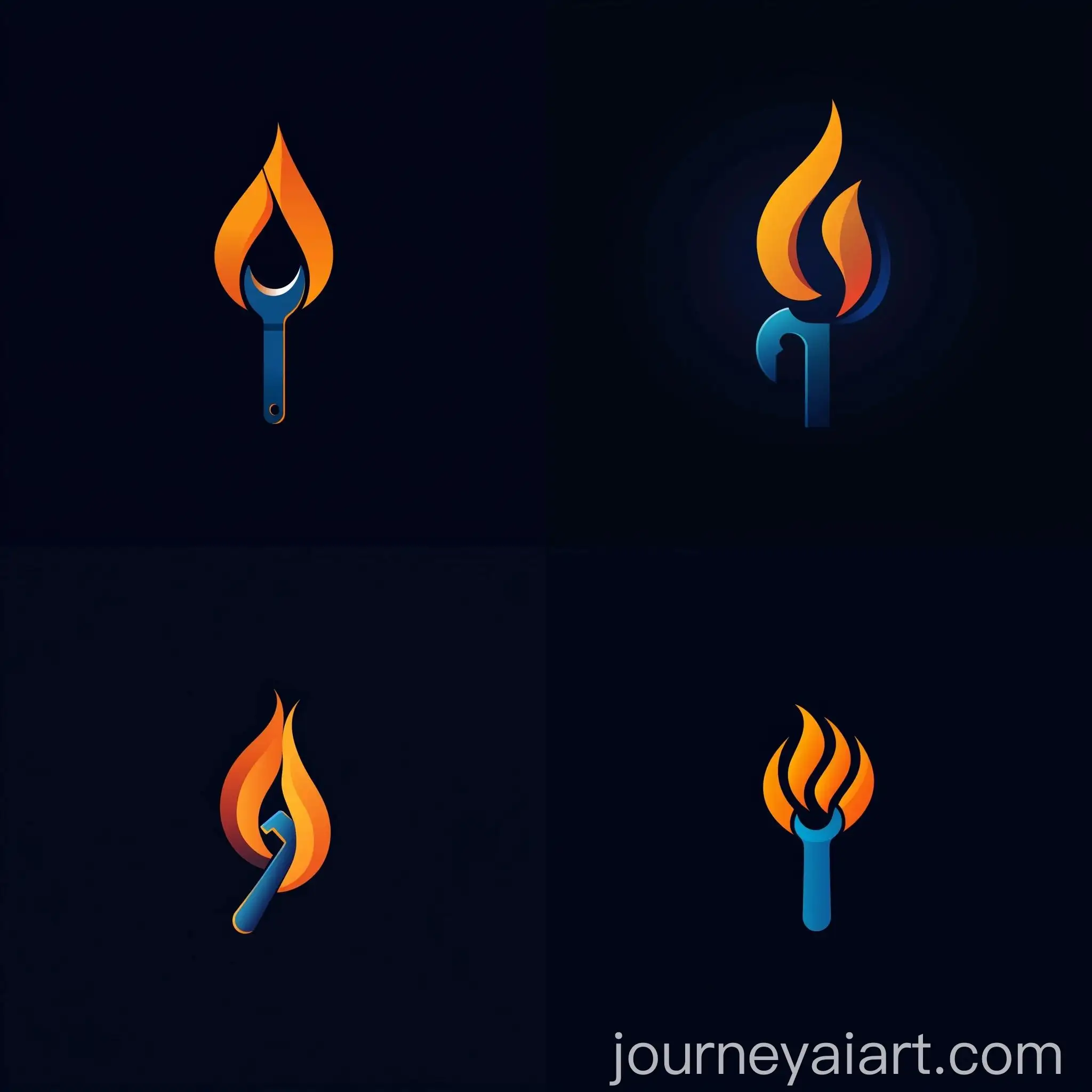Modern-Minimalist-Logo-Design-for-Ignite-Plumbing-Flame-and-Wrench-Symbolism