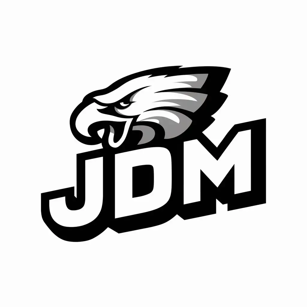 LOGO Design For JDM 3D Eagle Head Emblem with Modern Typography