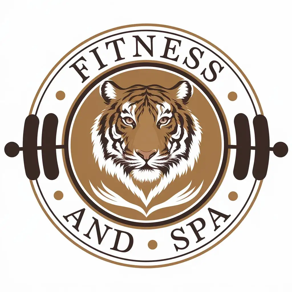 LOGO Design for Fitness and Spa Tiger Symbol with Umerenny Theme for Beauty Spa Industry