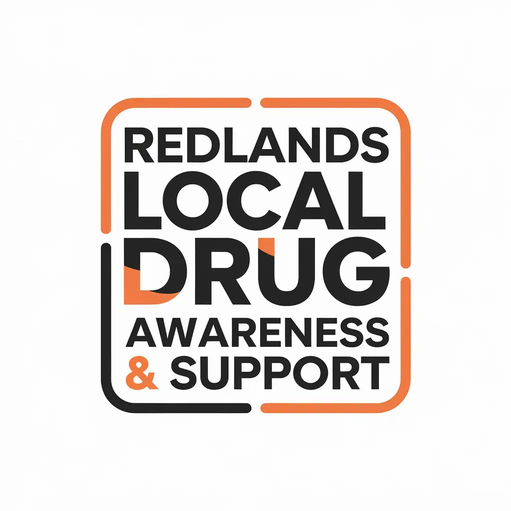 LOGO Design For Redlands Local Drug Awareness Support Enclosed Words in Square Symbol Moderate Design