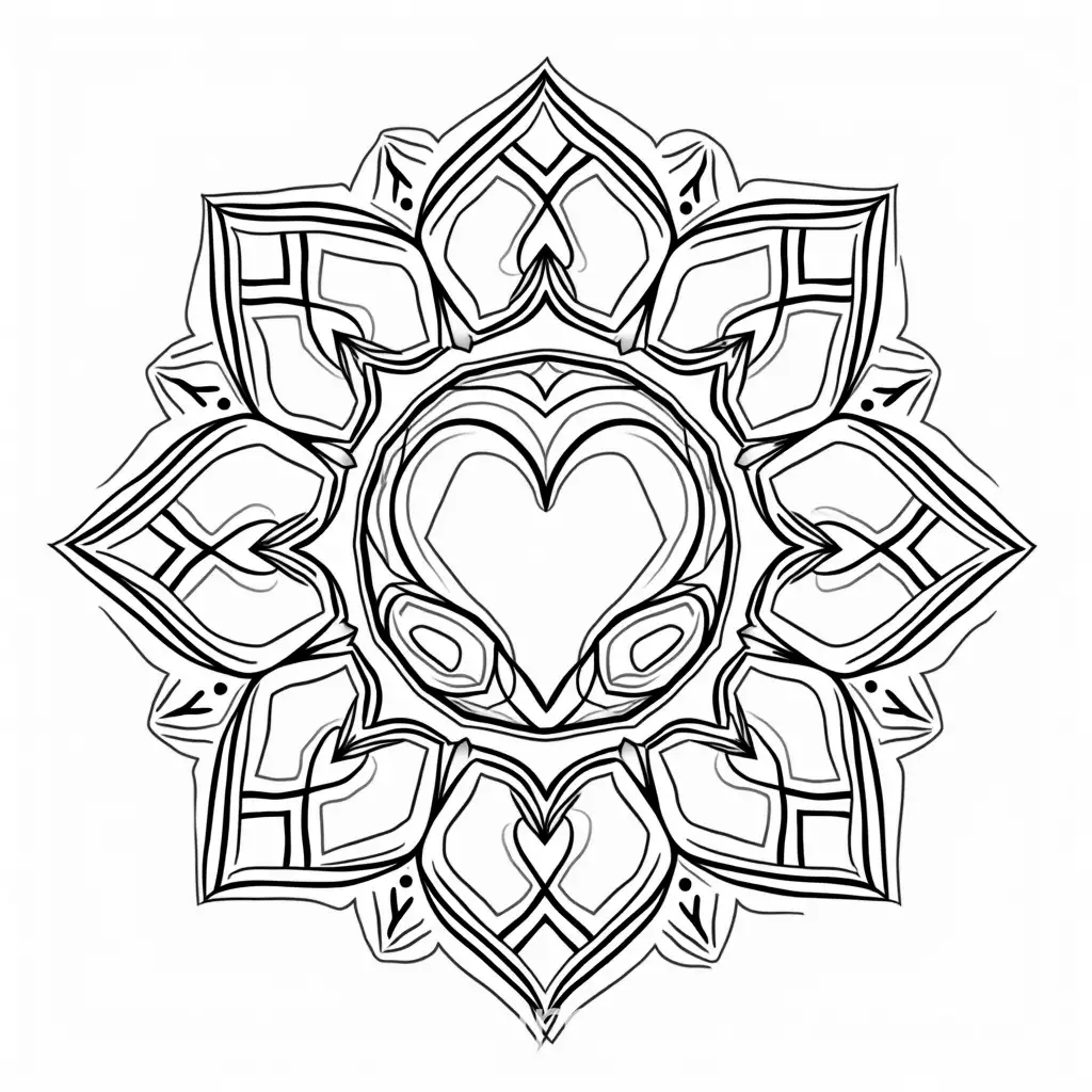 Intricate-Mandala-Design-of-Love-for-Coloring