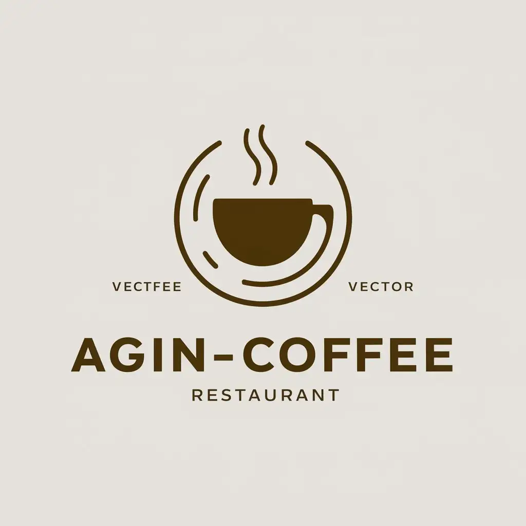 a vector logo design,with the text "Agin-Coffee", main symbol:coffee,Minimalistic,be used in Restaurant industry,clear background