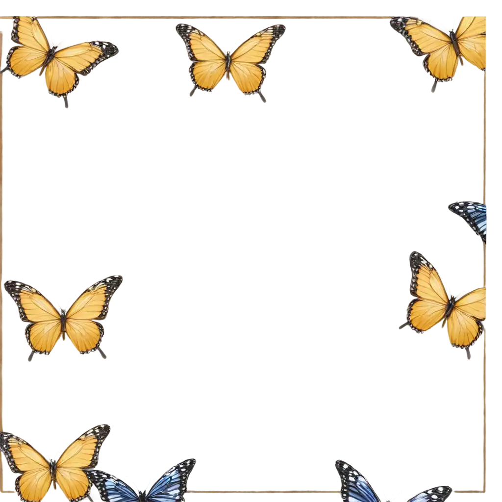 Vibrant-Frame-Full-of-Butterflies-PNG-for-Stunning-Visual-Appeal