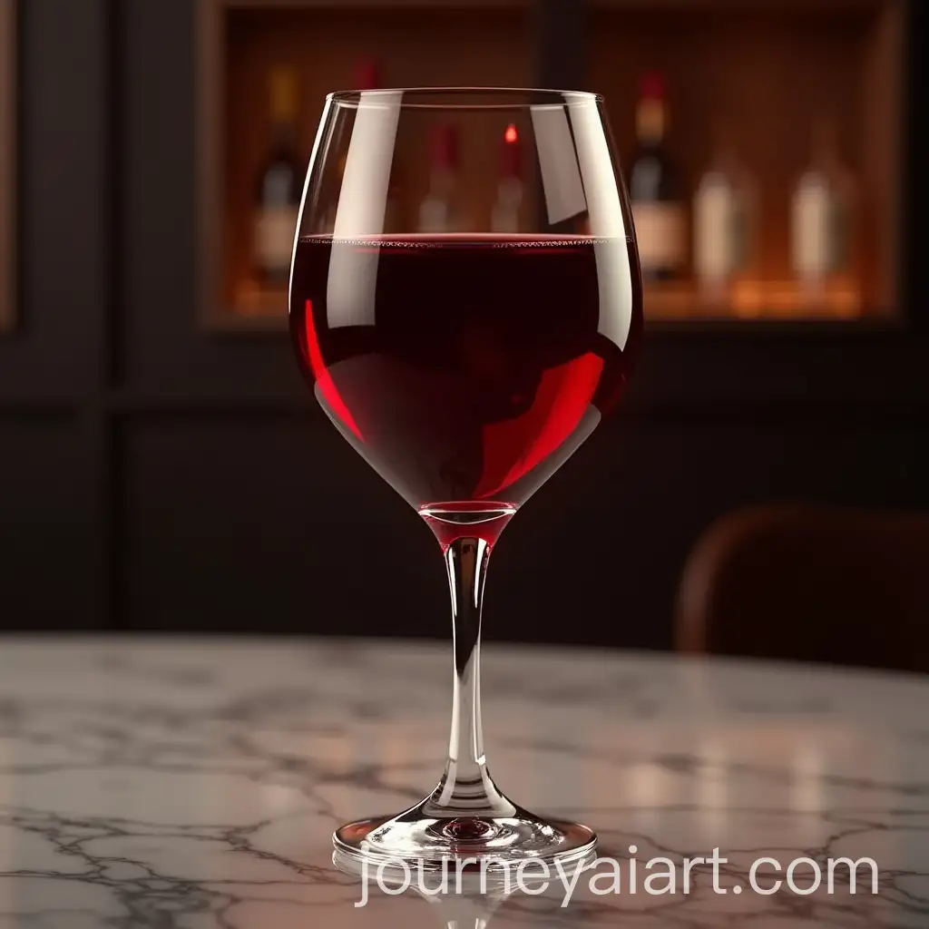 Crystal-Glass-of-Red-Wine-on-Luxurious-Marble-Table-in-Elegant-Restaurant