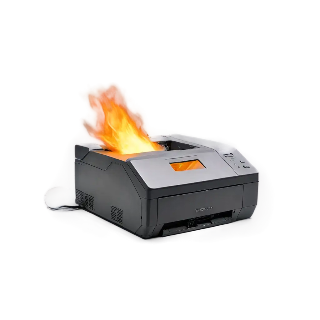 a burning  laser printer