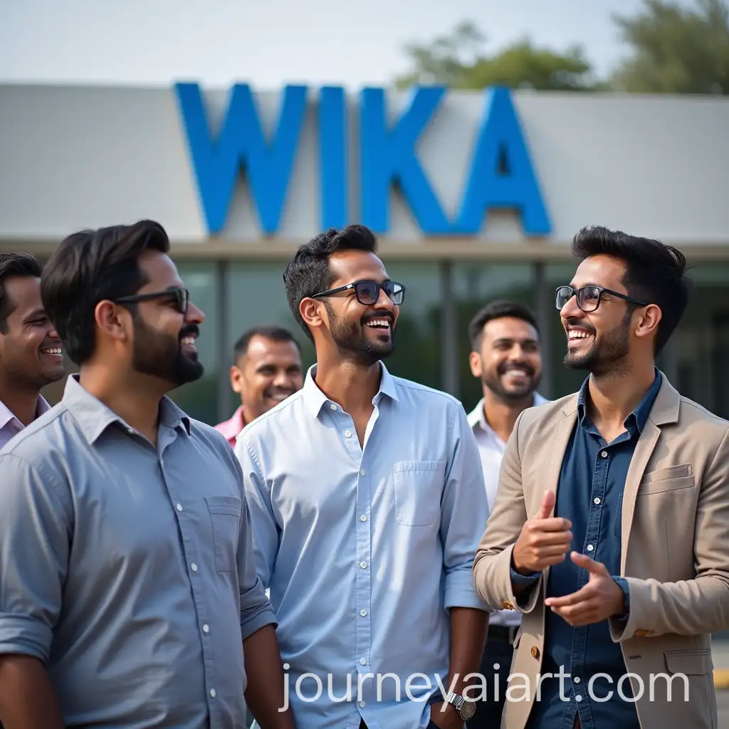 Group-of-Indian-Employees-Smiling-and-Laughing-Outside-WIKA-Building