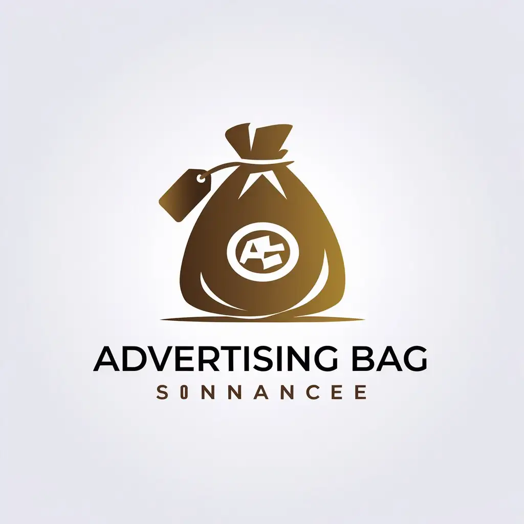 a vector logo design,with the text "Advertising bag", main symbol:Advertising bag,Minimalistic,be used in Finance industry,clear background