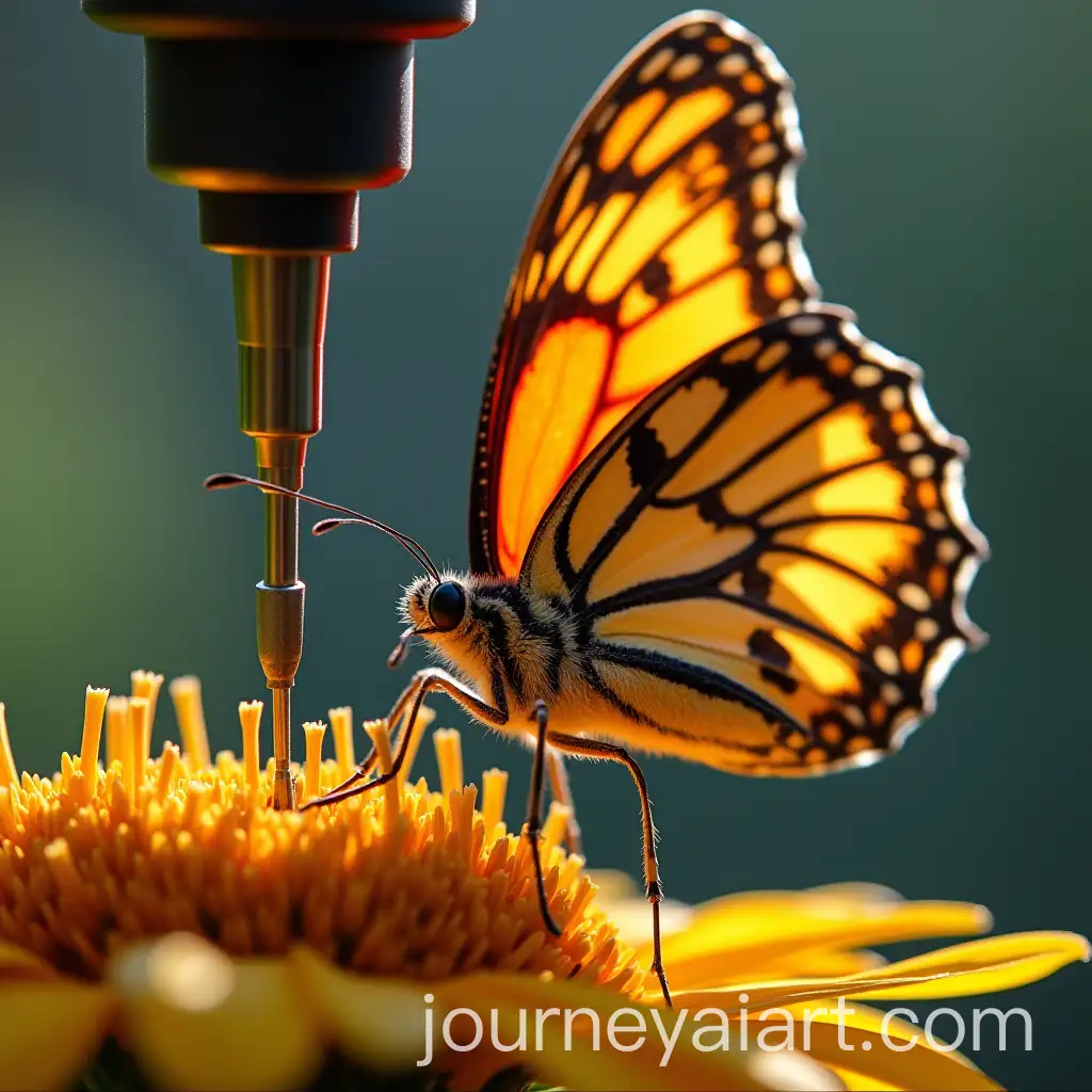 Colorful-Butterfly-on-Drill-CloseUp-Macro-Photography