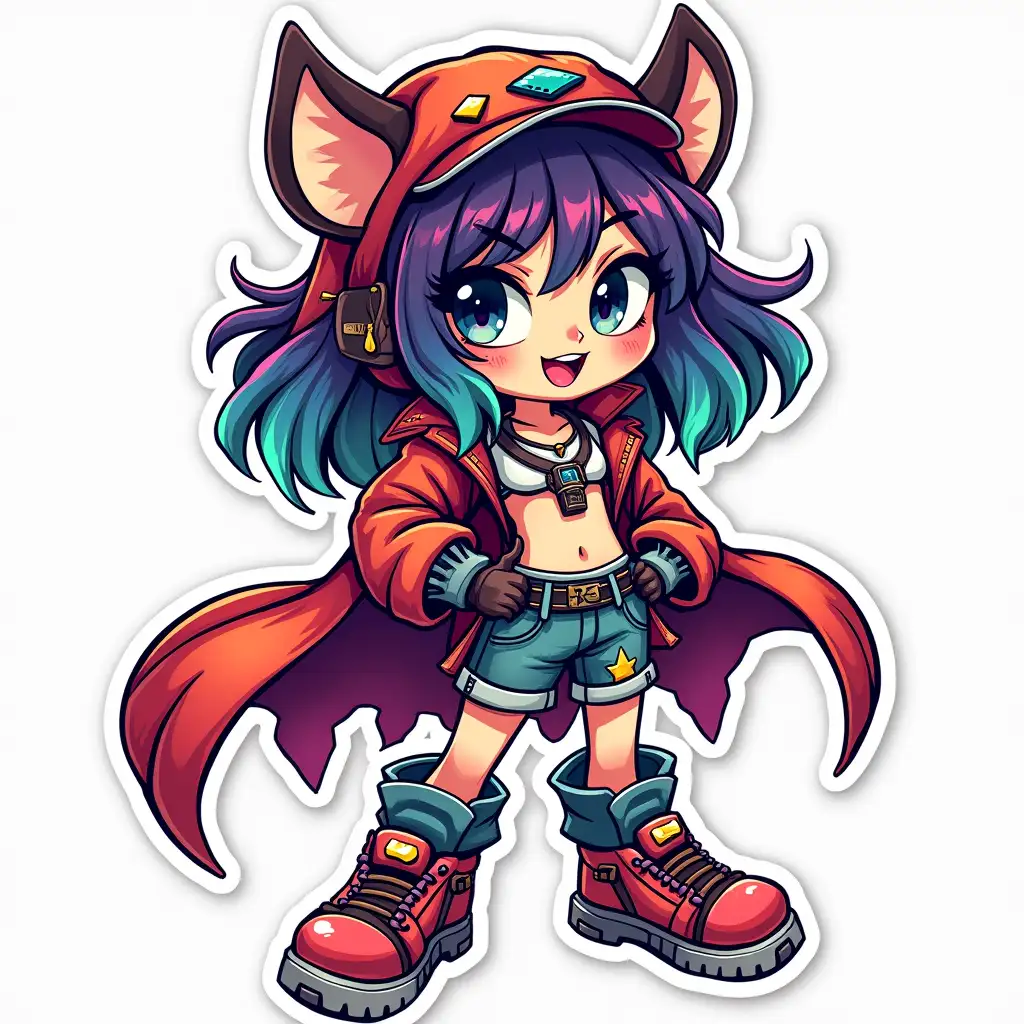 Fantasy-Character-Sticker-Design-in-Bold-Comic-Book-Style