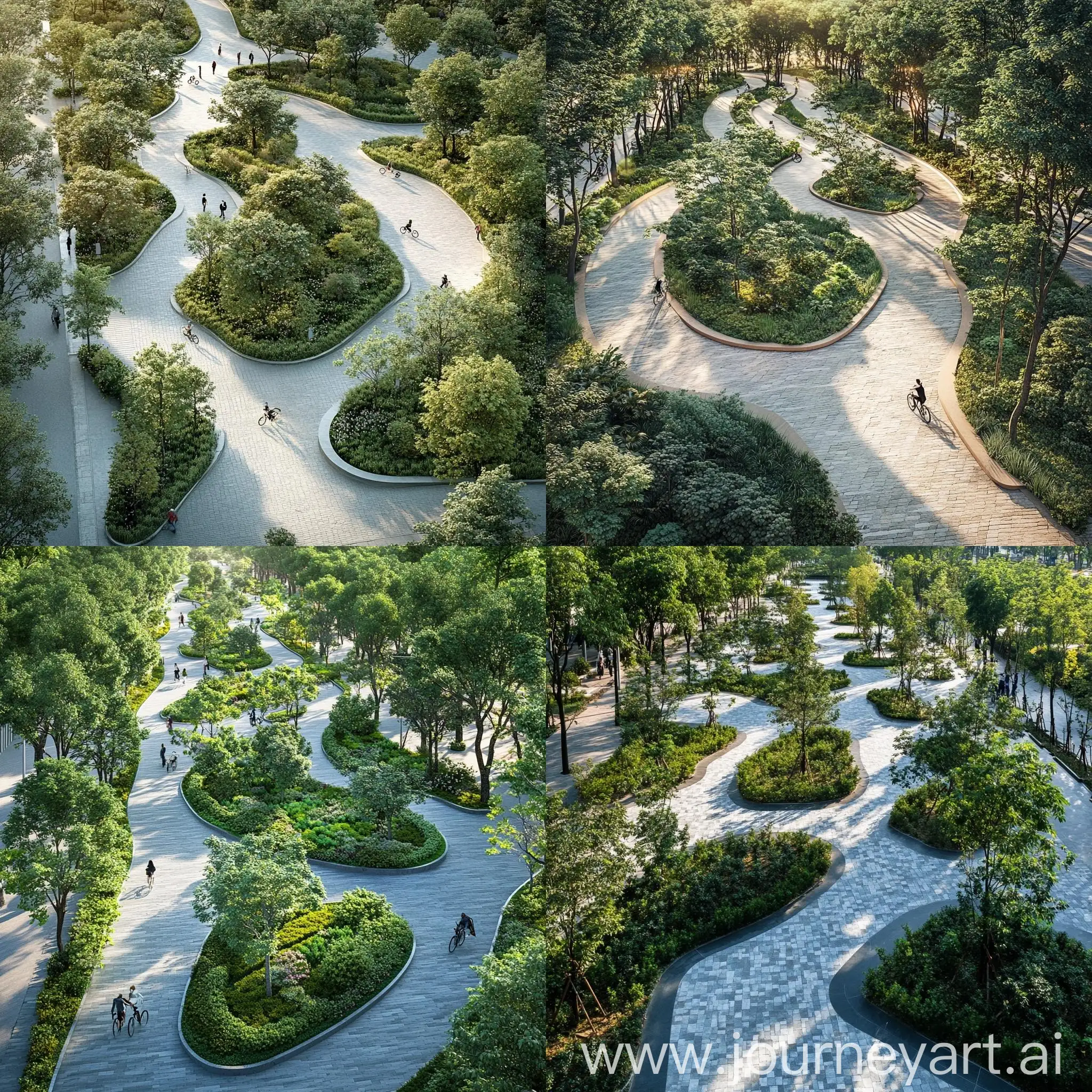 Urban-Oasis-Tranquil-Linear-Park-with-Cycling-Paths-and-Lush-Greenery