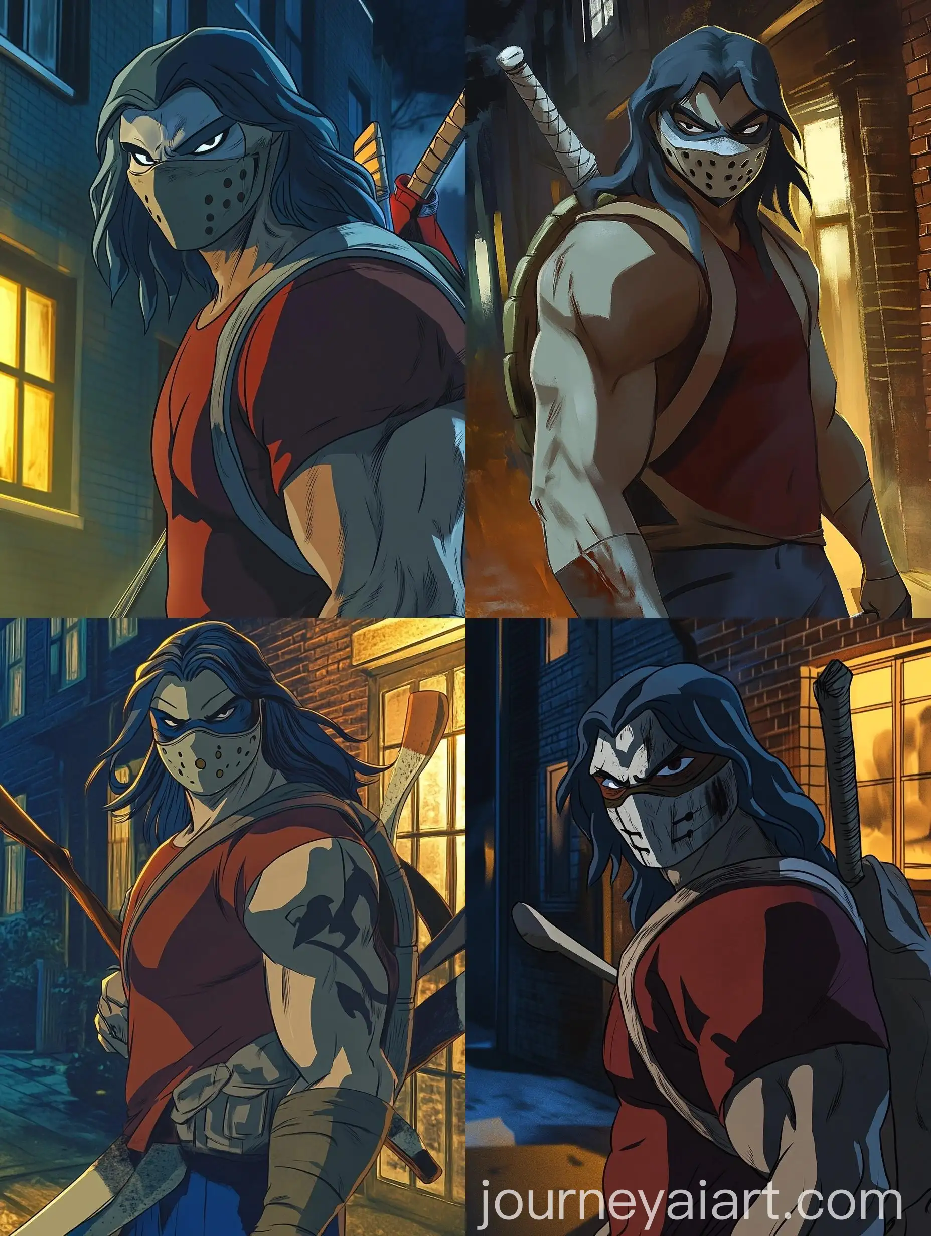 Casey-Jones-Teenage-Mutant-Ninja-Turtles-Cartoon-Style-Night-Street-Portrait