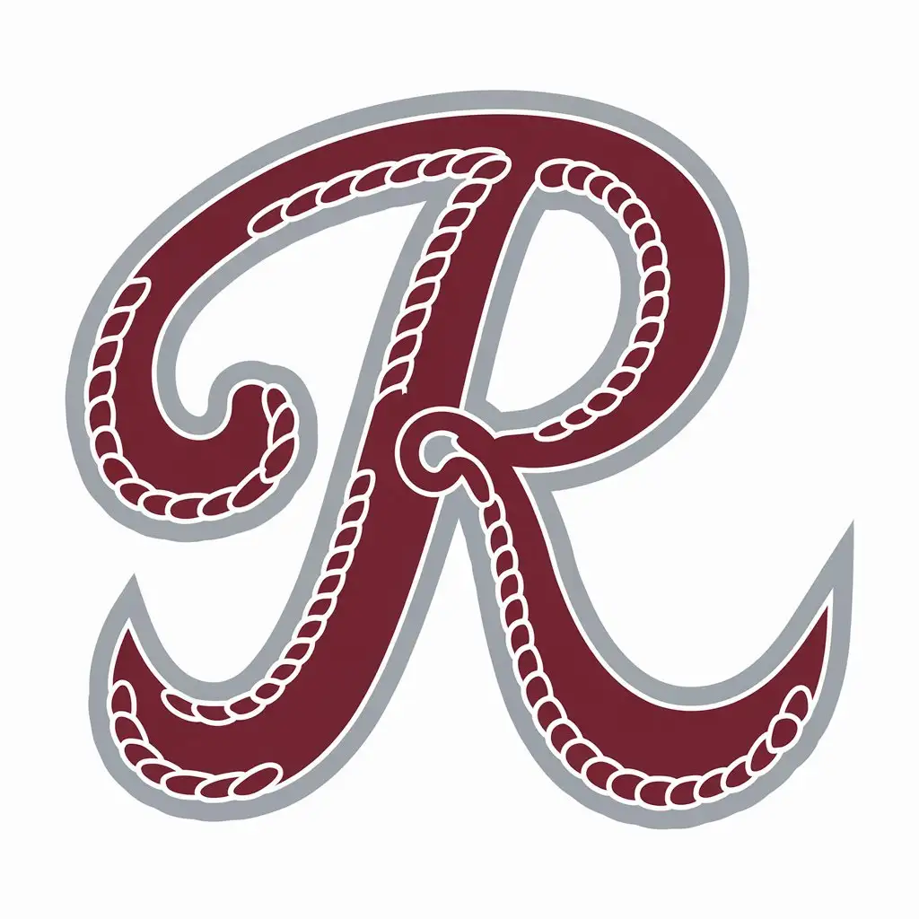 LOGO Design For Letter R Modern Maroon Monogram Emblem on White Background