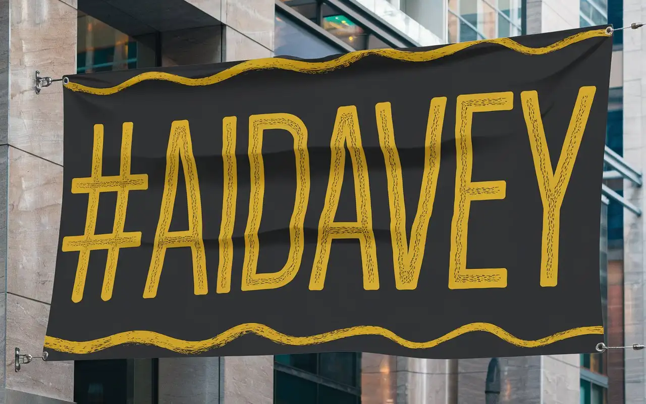 Dark-Yellow-Wavy-Banner-with-AIDAVEY-Written-On-It