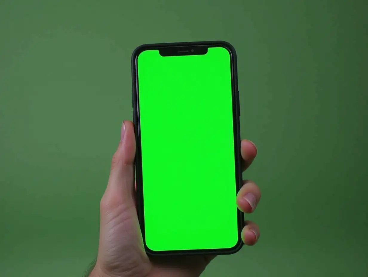 Phone with green screen