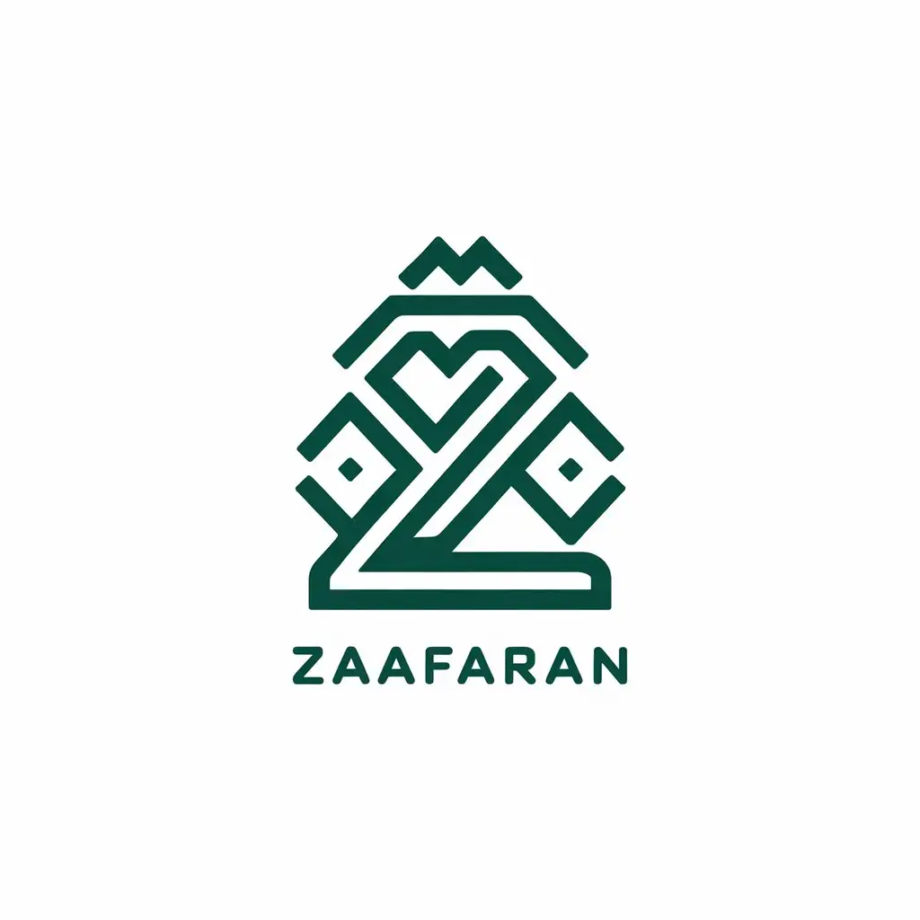 LOGO Design for Zaafaran Vector Logo with Bold Z Symbol and Clear Background