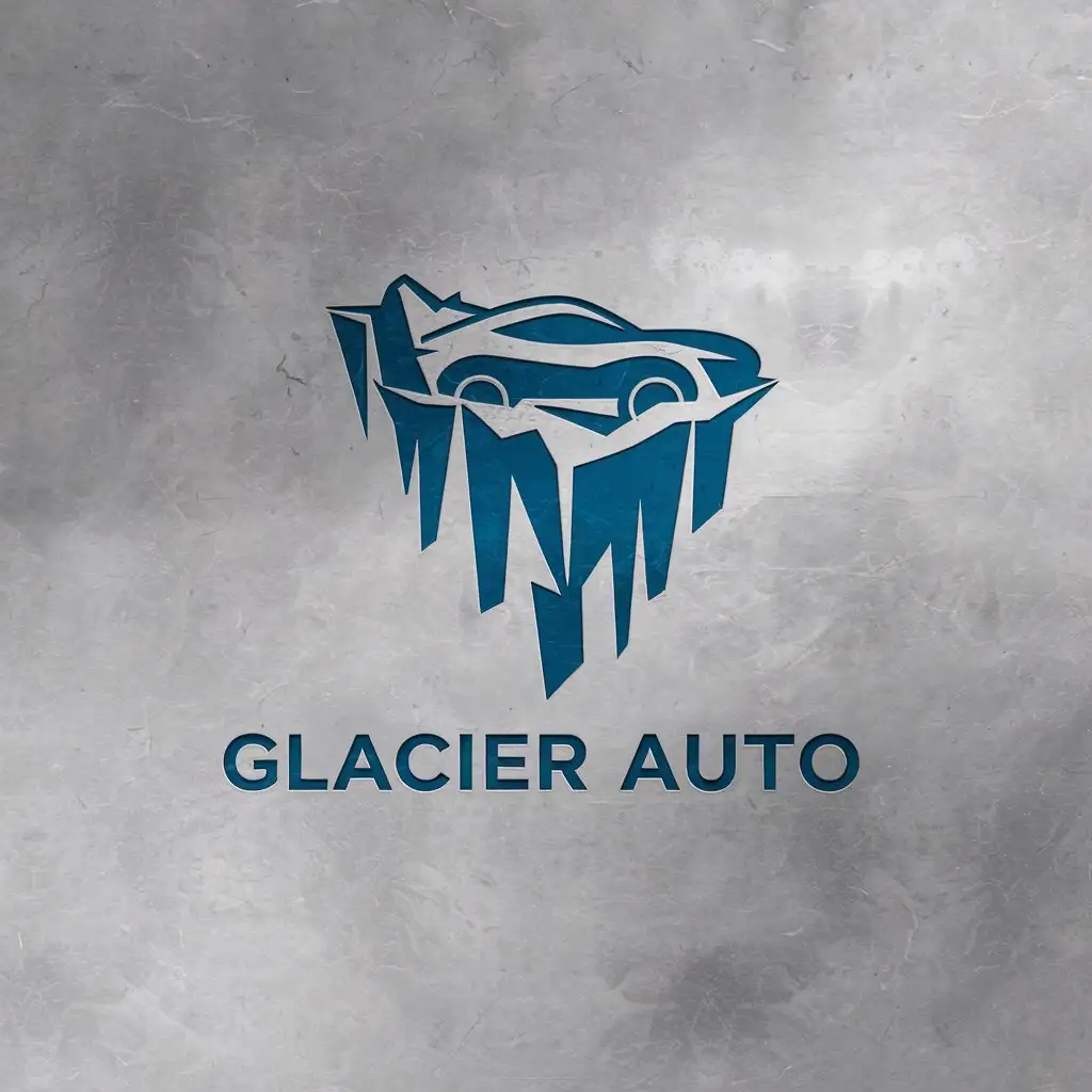 LOGO Design for Glacier Auto Minimalistic Glacier and Car Symbol with Clear Background for Automotive Industry