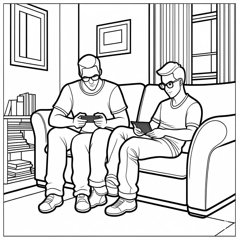 Two-Men-in-Cozy-Home-Clothes-Enjoying-Video-Games-Together