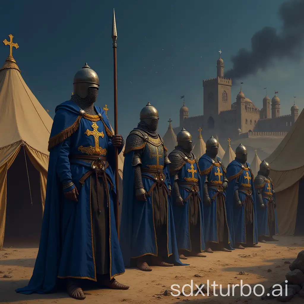 Medieval-Knights-Crusaders-Camped-Under-the-Night-Sky