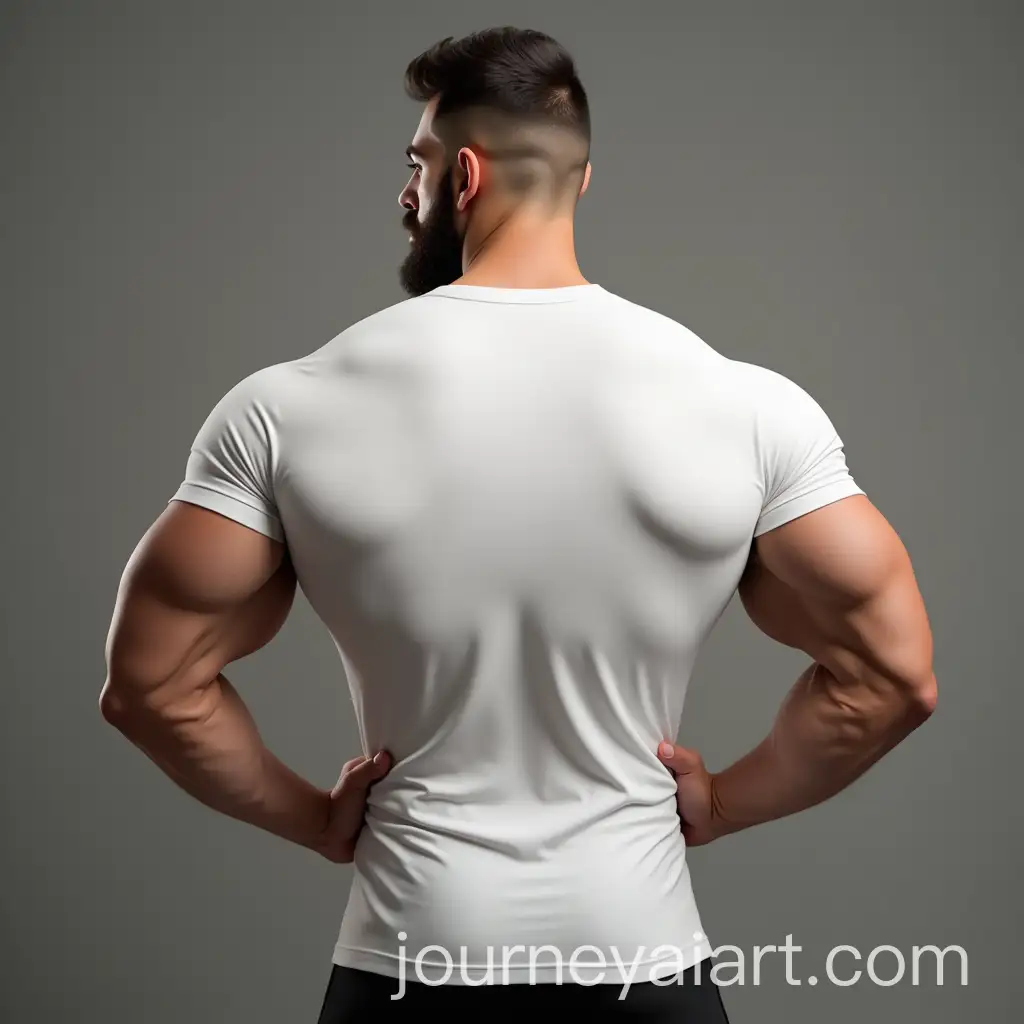 Muscular-Man-in-White-Tshirt-Animated-Back-View-No-Beard