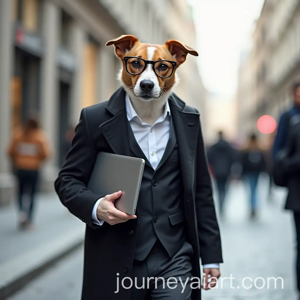 TwoYearOld-Dog-in-Suit-Working-as-IT-Professional-on-Street