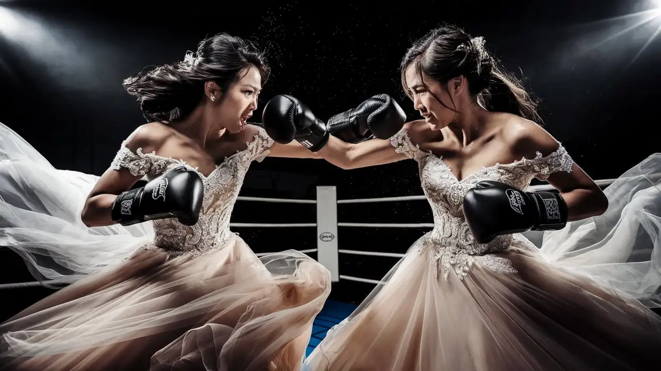 Elegant-Chinese-Brides-Boxing-in-Wedding-Dresses