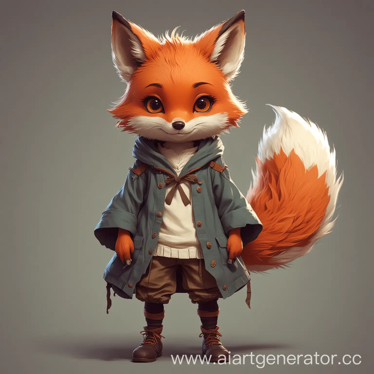 Anime-Style-Little-Fox-CreaturePerson-in-Clothing