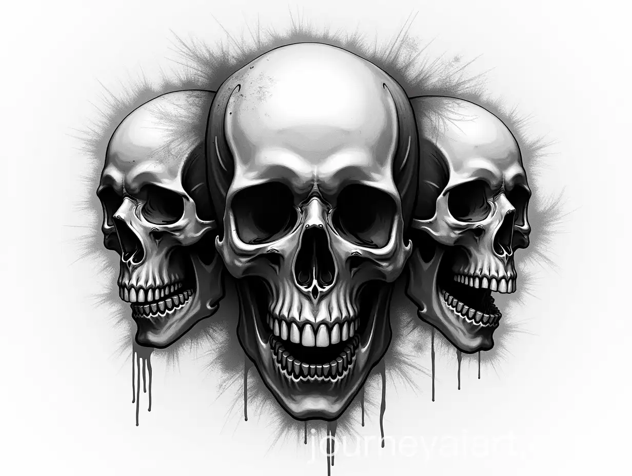 Monochrome-Spray-Paint-Art-with-MK18-and-Skulls