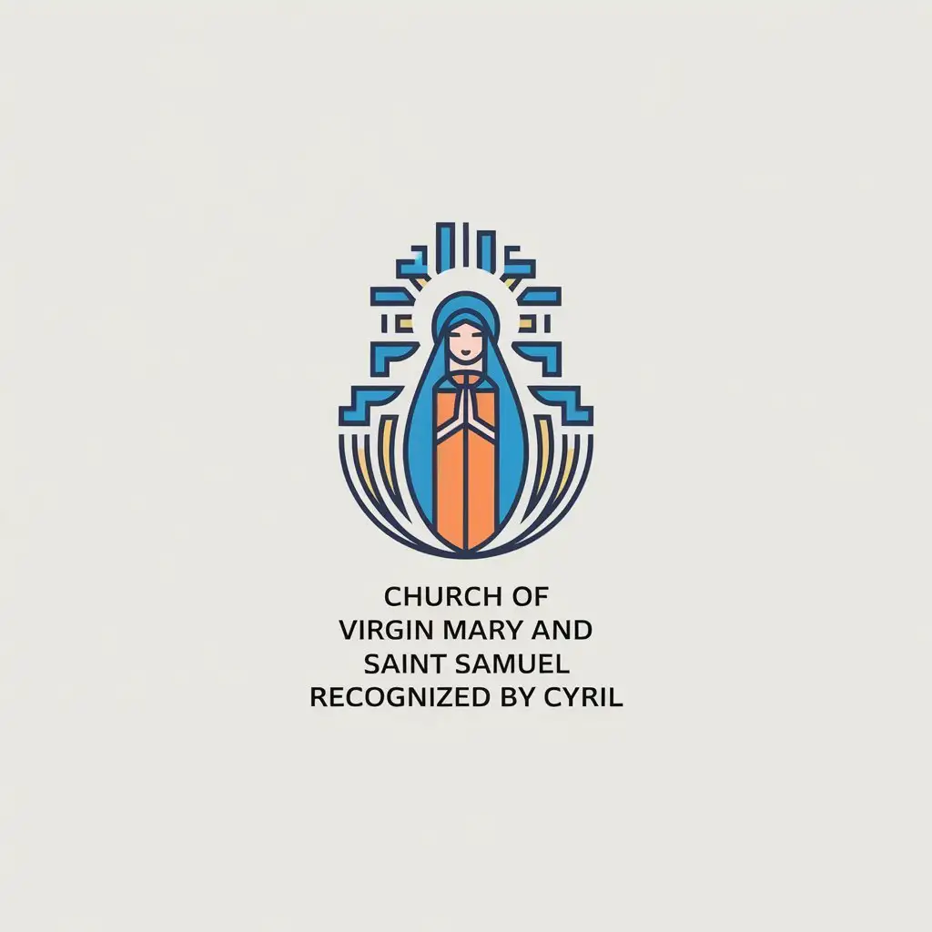 LOGO Design for Church of Virgin Mary and Saint Samuel Vector Design with Virgin Mary and Saint Samuel the Confessor Theme