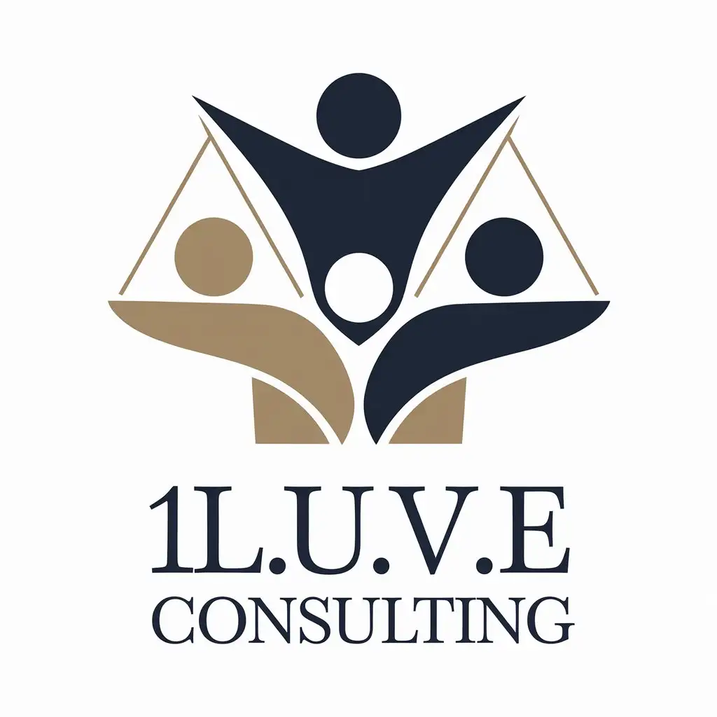 LOGO Design for 1LUVE Consulting Vector Design with People Working Together Theme for Legal Industry