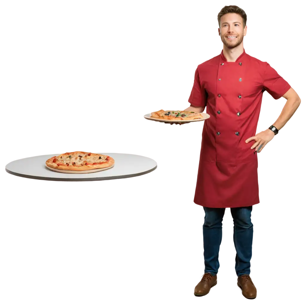 Delicious-Pizza-PNG-with-GoldenBrown-Crust-Fresh-Toppings-and-Chefs-Smock-for-Culinary-Projects