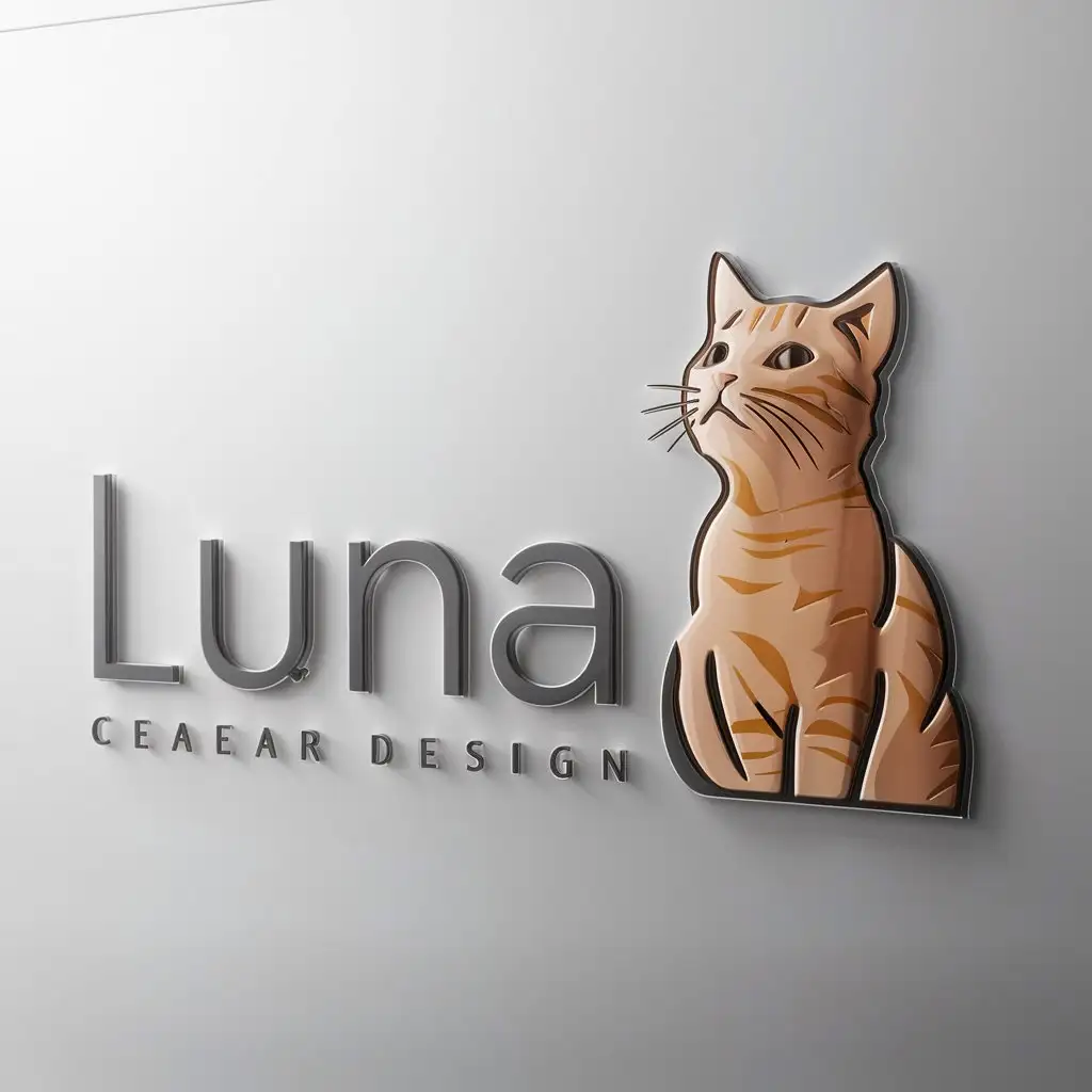 LOGO-Design-for-Luna-Ginger-Cat-Symbol-in-Clear-Background