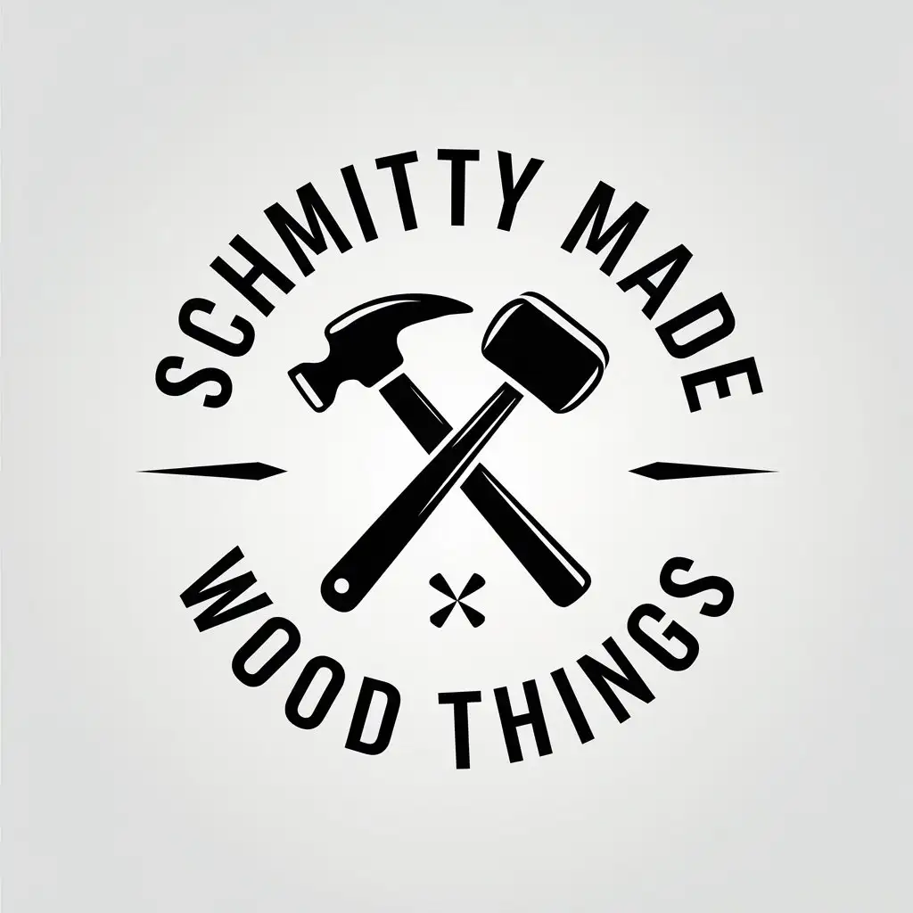 LOGO Design for Schmitty Made Wood Things Hammer Mallet Minimalistic Vector Style